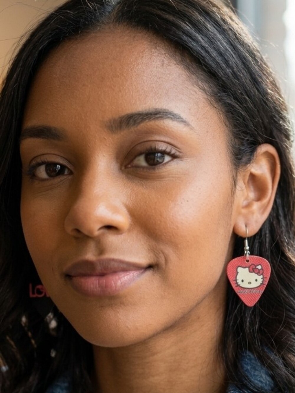 Handcrafted Hello Kitty Inspired Guitar Pick Earrings
